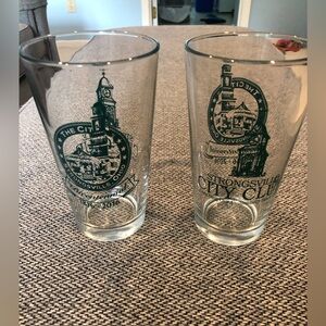 City Of Strongsville Ohio/Strongsville City Club Beer Glasses (2)